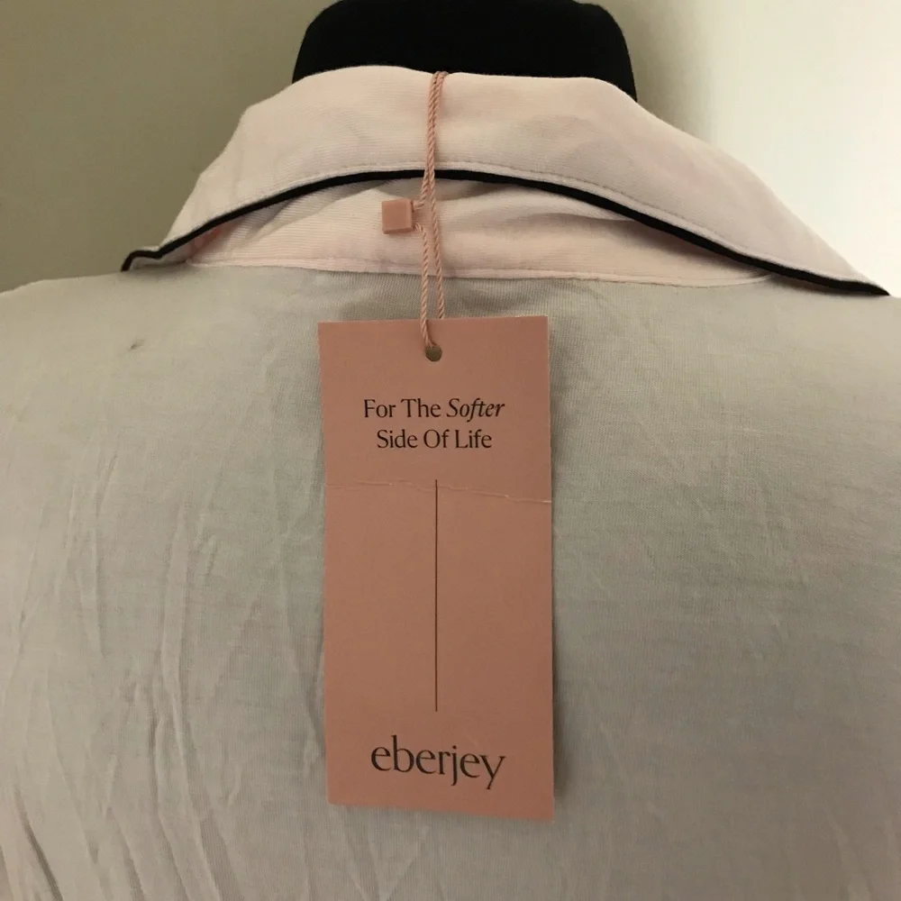 Eberjey  Sorbet Pink/Black Pajama Top NWT - Picture 6 of 8